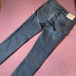 True Religion Halle Mid Rise Super Skinny Jeans - Size 25 Denim Pants